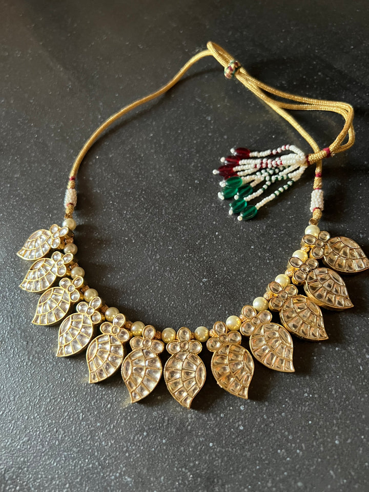 Pachi Kundan Wedding Collar Necklace with Studs