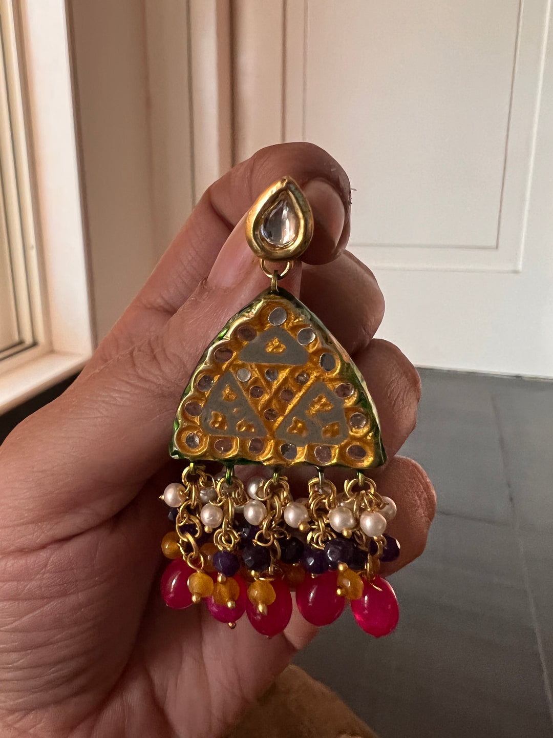 Elegant Meenakari Kundan Choker with Earrings