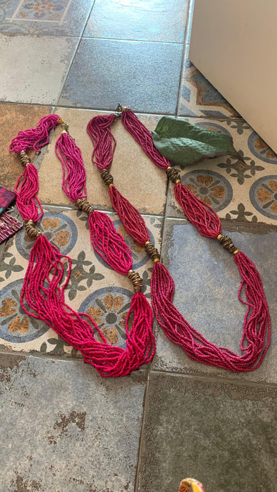 Maharani Pink Beaded Necklaces - SHIVKA