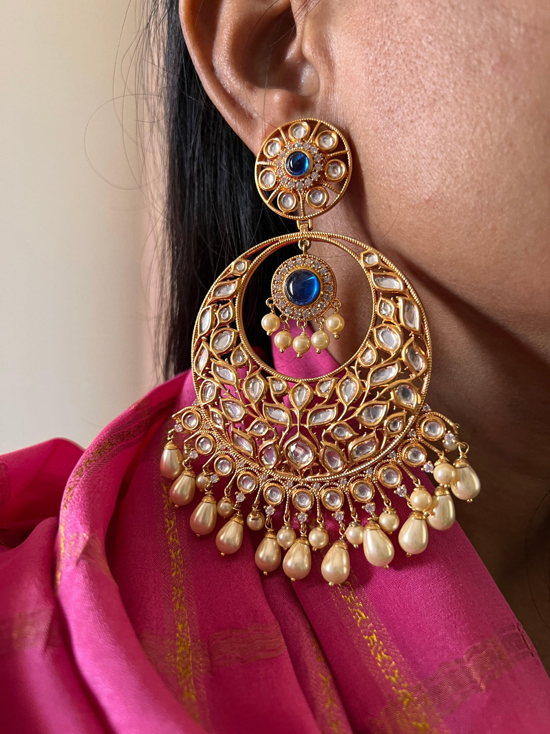 Statement Kundan Danglers - SHIVKA