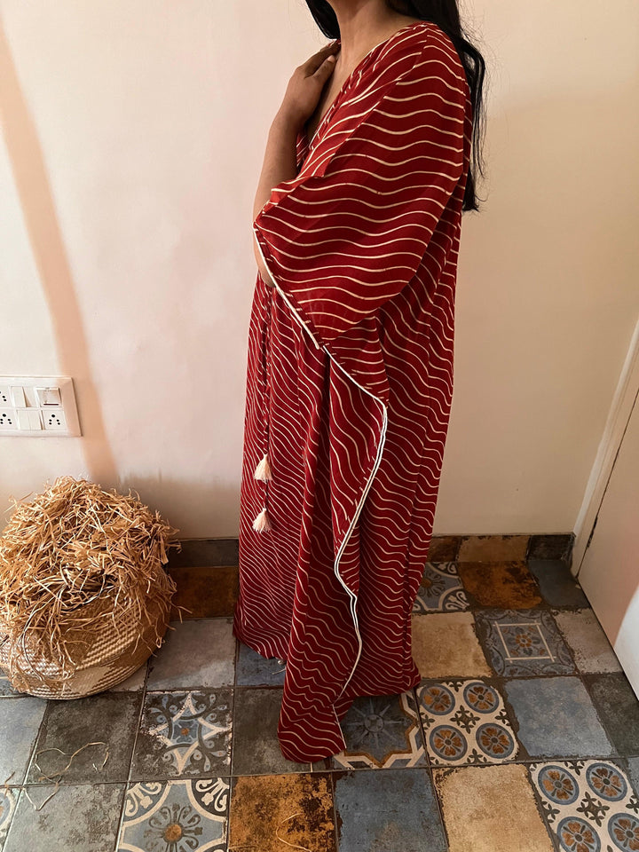 Indian Print Cotton Kaftan - SHIVKA