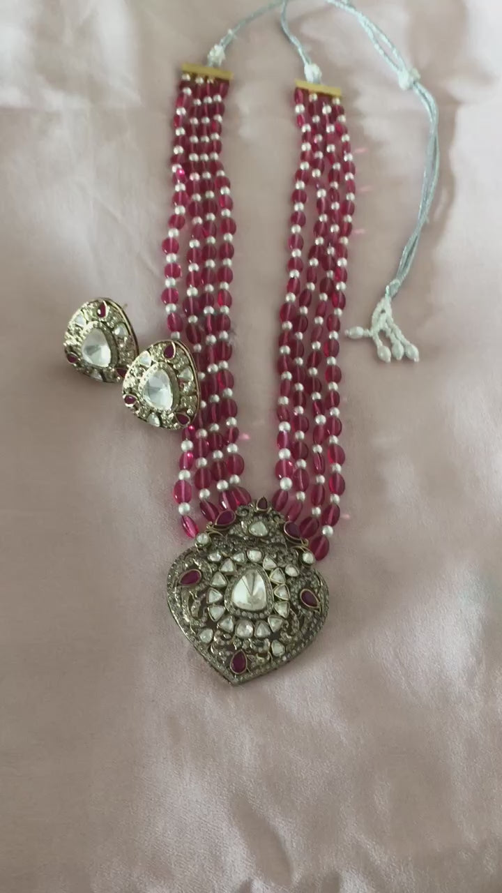 Victorian Kundan Necklace with Earrings