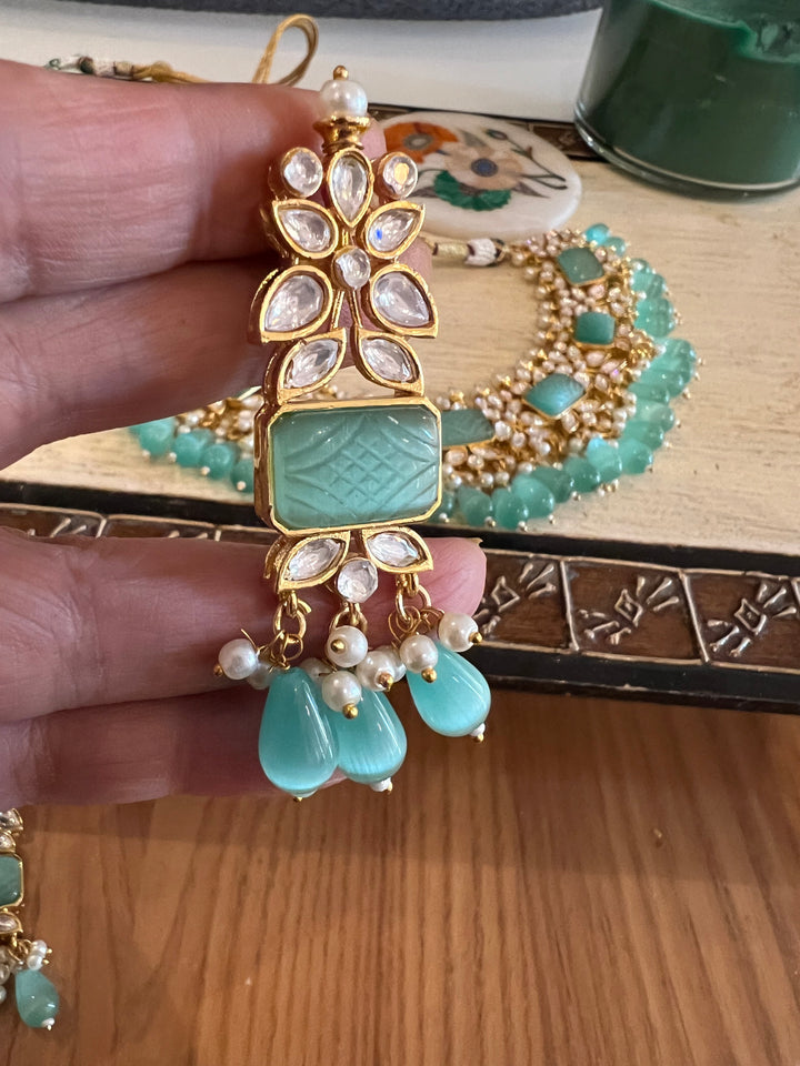 Royal Bridal Choker Necklace with Earrings and Maangtikka