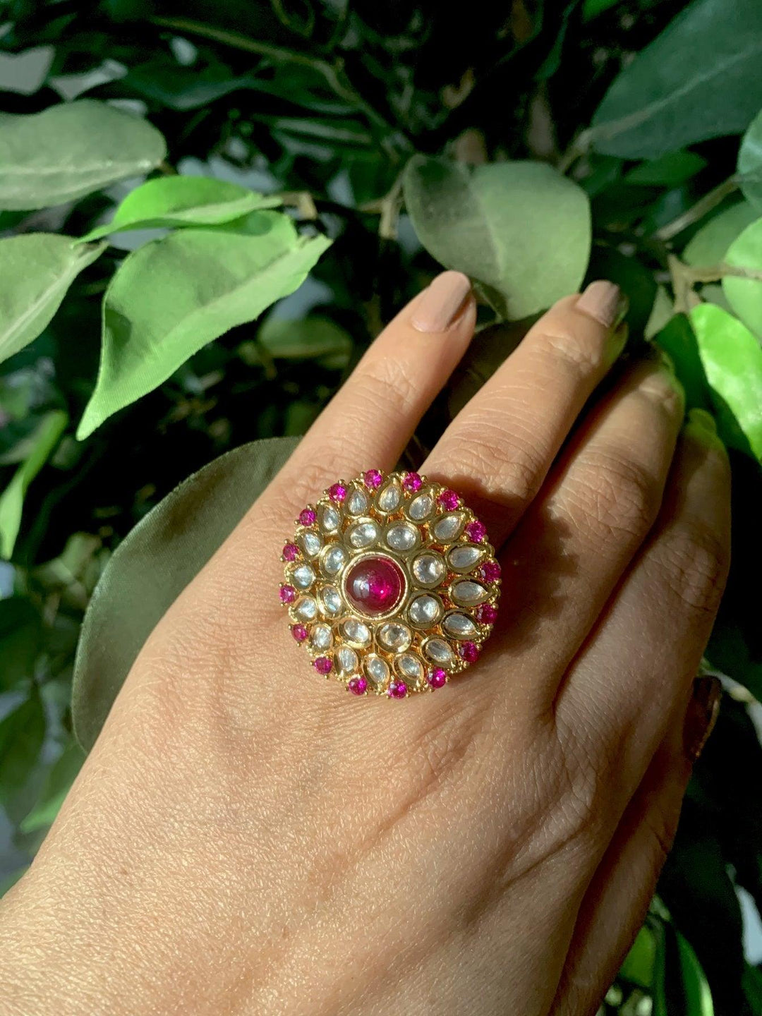 Ruby Kundan Ring - SHIVKA