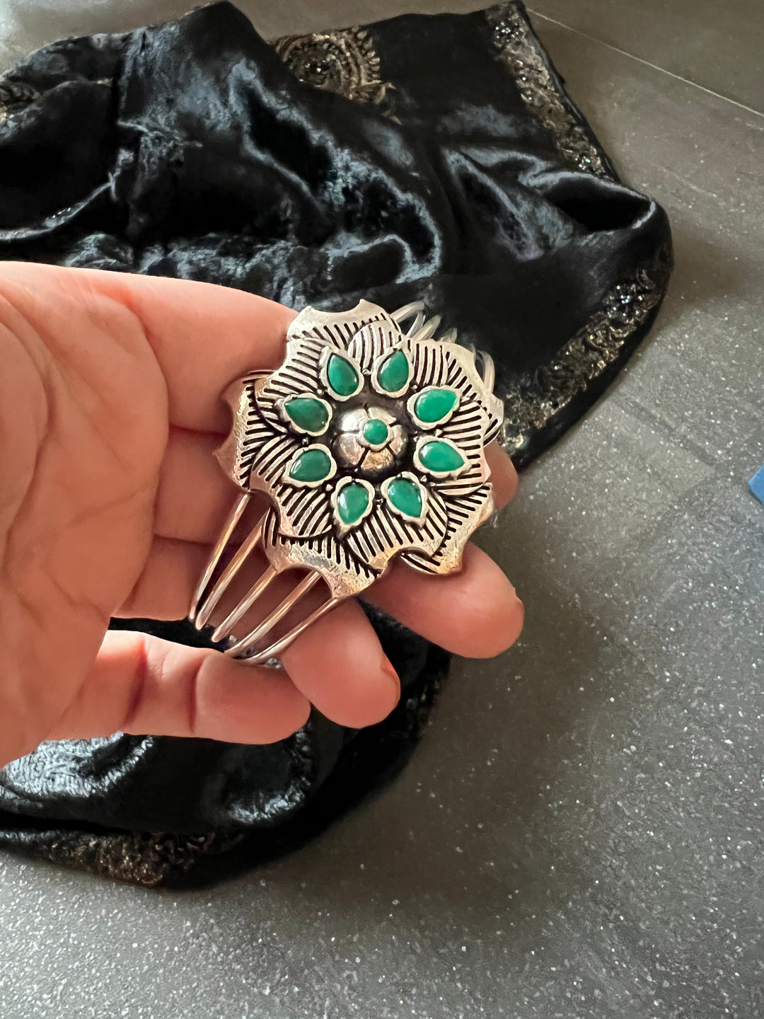 Antique Flora Open Cuff