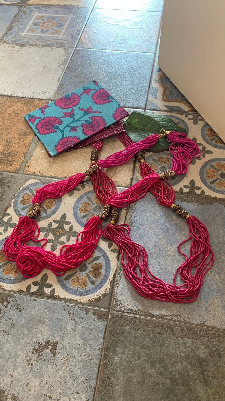 Maharani Pink Beaded Necklaces - SHIVKA