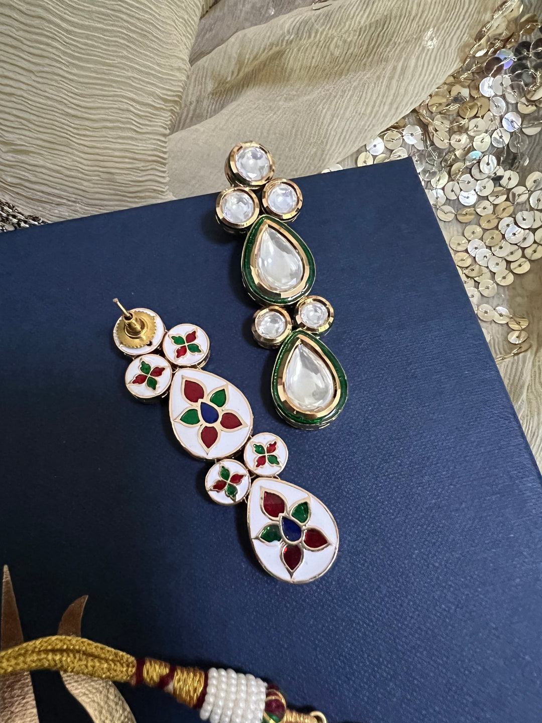 Timeless Kundan Necklace with Statement Earrings