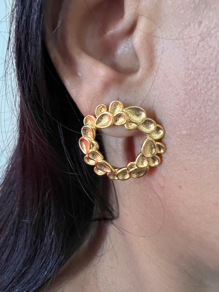 Statement Gold Leaves Studs - SHIVKA