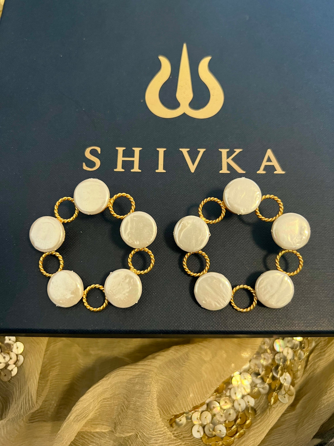 Designer Coin Pearl  Studs