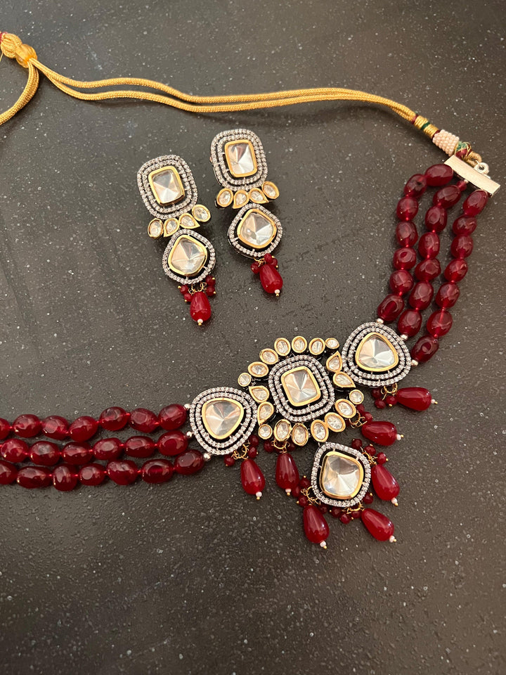 Kundan Choker with Statement Earrings - SHIVKA