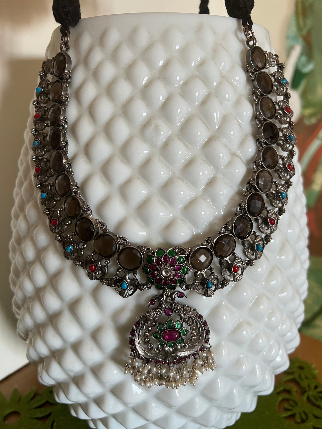 Smoky Quartz Pure 925 Silver Necklace