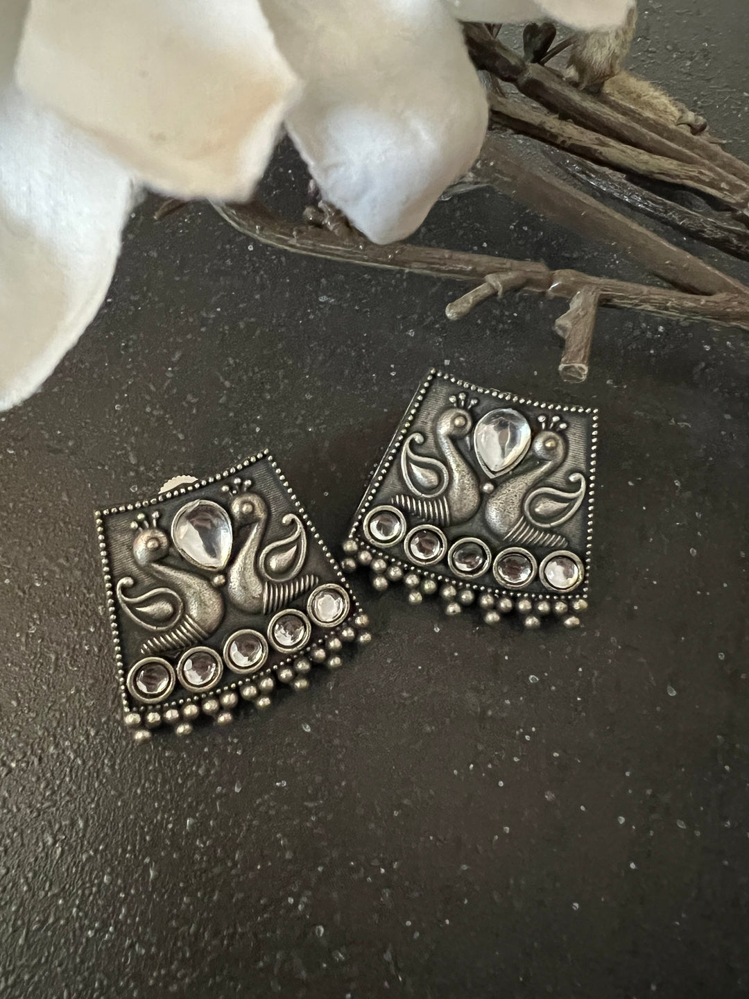 Antique Twin Peacock Earrings