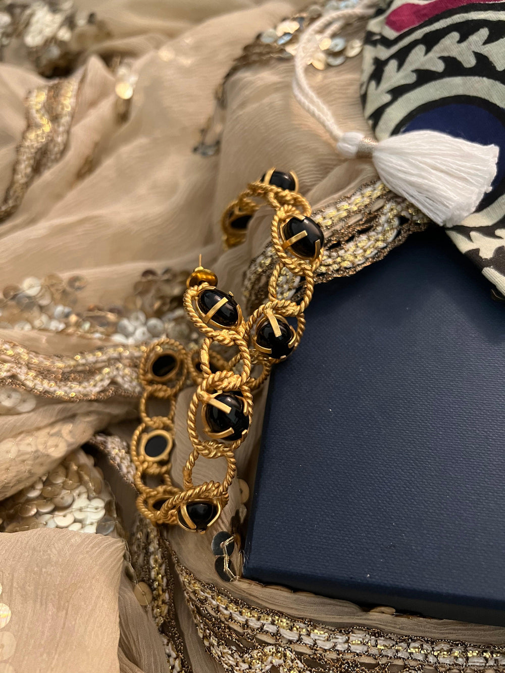 Onyx Designer Hoops - SHIVKA