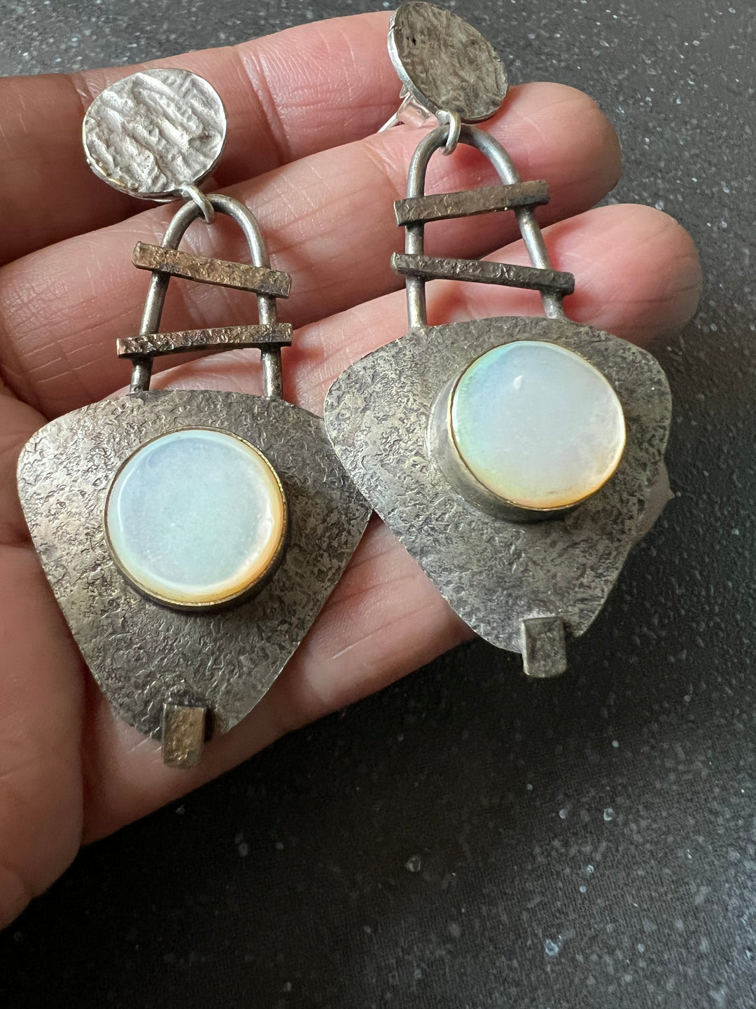 Vintage White Stone Earrings
