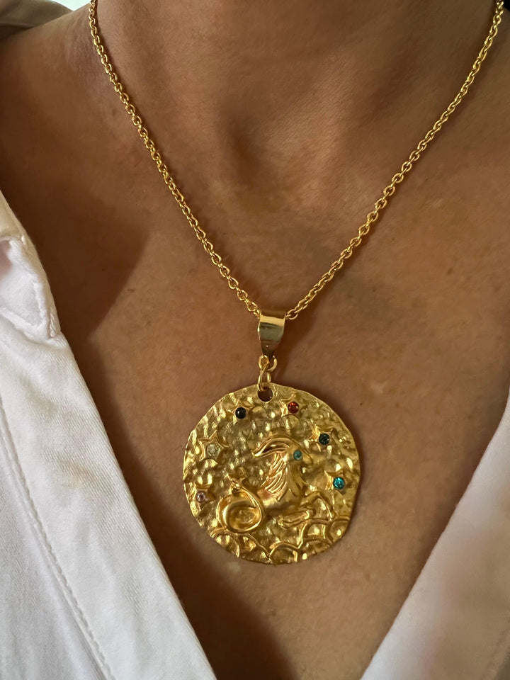 Statement Capricorn Pendant Necklace - SHIVKA