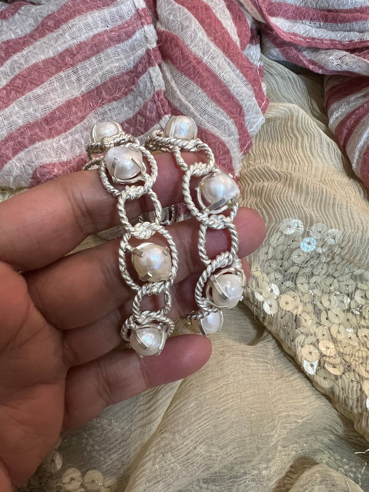 Classy Pearl Hoop Earrings