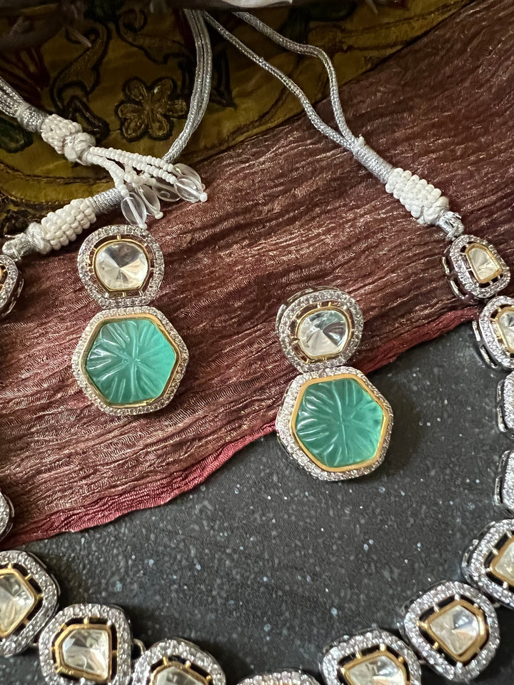 Victorian Kundan Necklace with Earrings