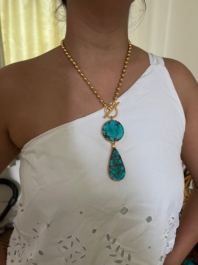 Statement Turquoise Necklace - SHIVKA