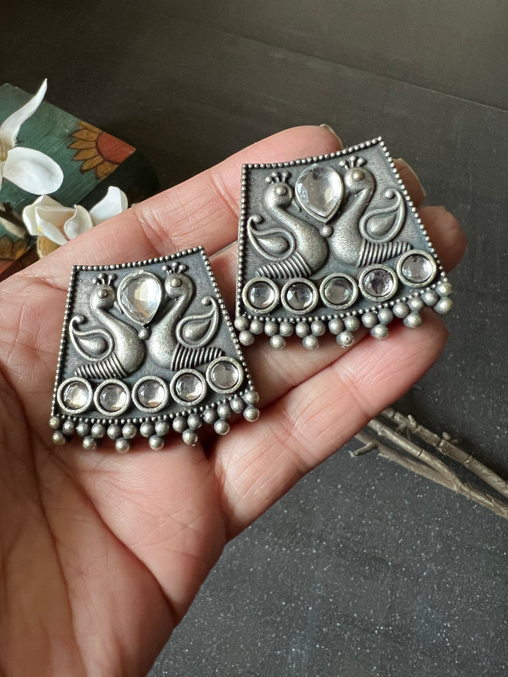 Antique Twin Peacock Earrings