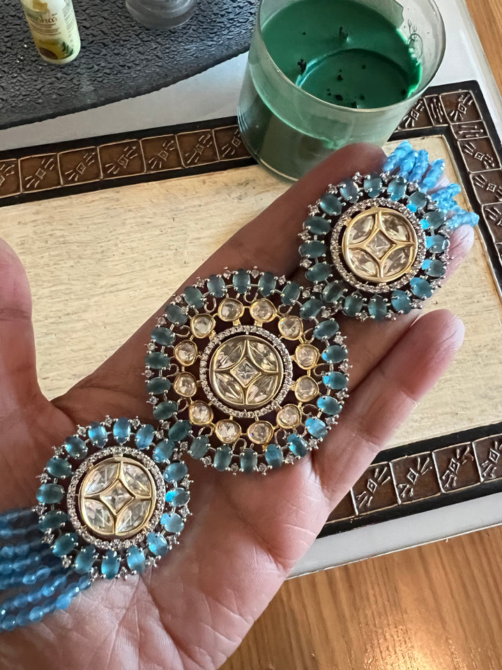 Victorian Kundan Choker Necklace with Earrings