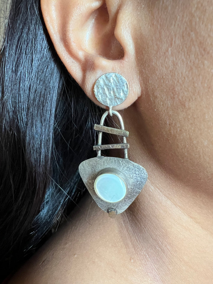 Vintage White Stone Earrings