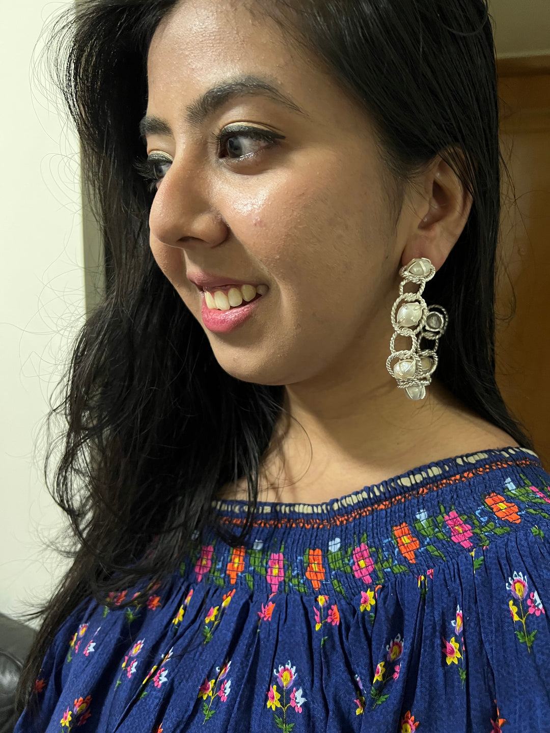 Classy Pearl Hoop Earrings