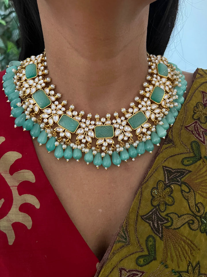 Royal Bridal Choker Necklace with Earrings and Maangtikka