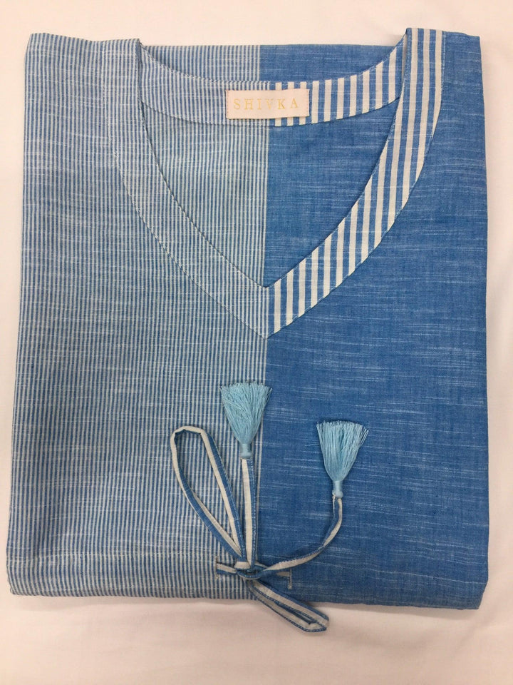 Indian Print Cotton Kaftan - SHIVKA