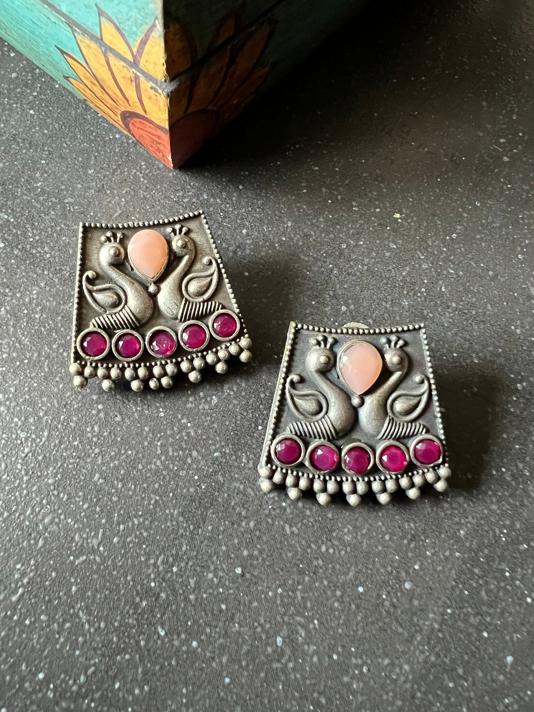 Antique Twin Peacock Earrings