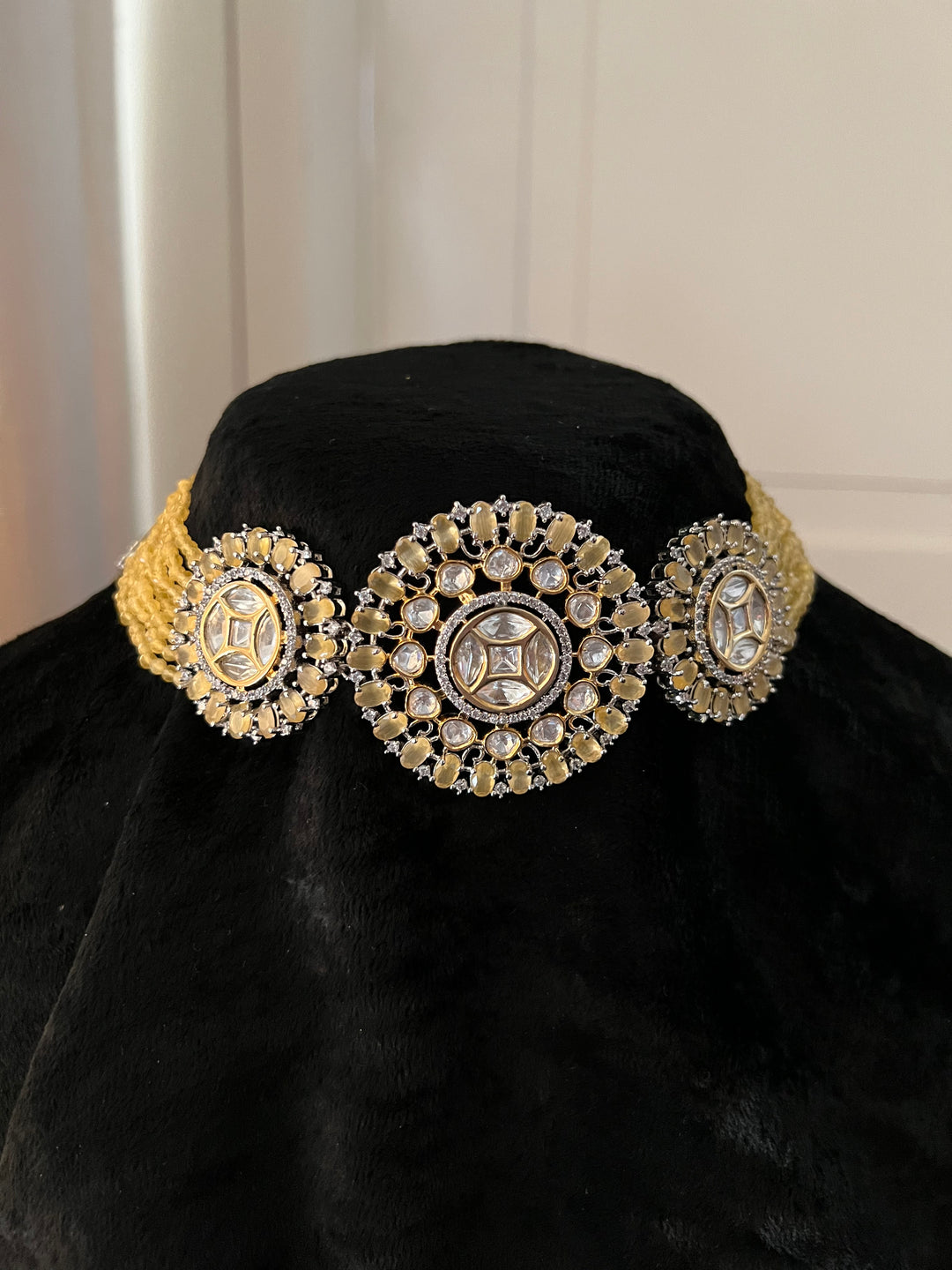 Victorian Kundan Choker Necklace with Earrings