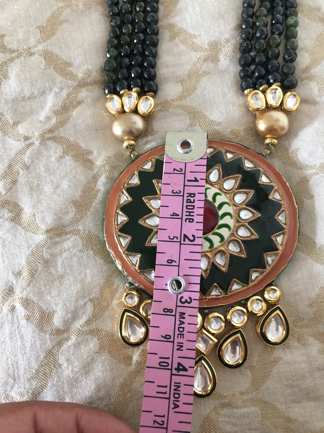 Silver Enamelled Fusion Pendant Necklace with Earrings