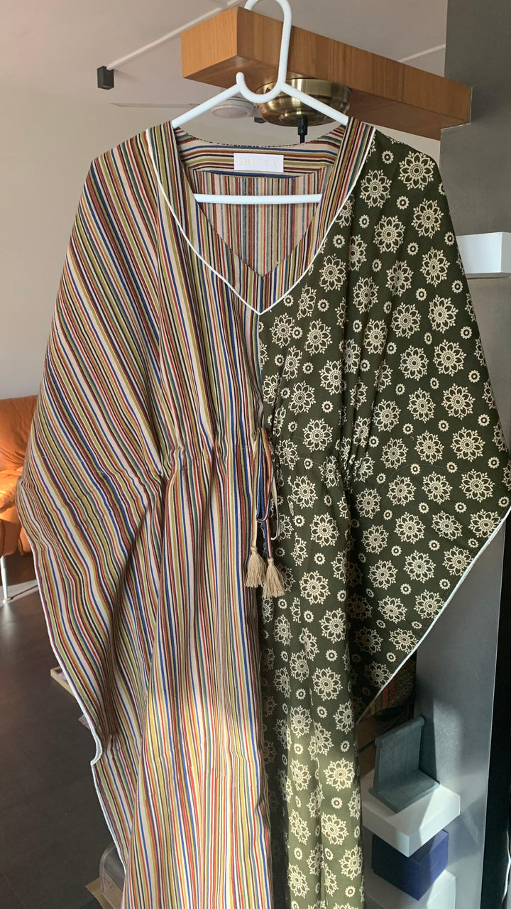 Half n Half Designer Cotton Kaftan - SHIVKA