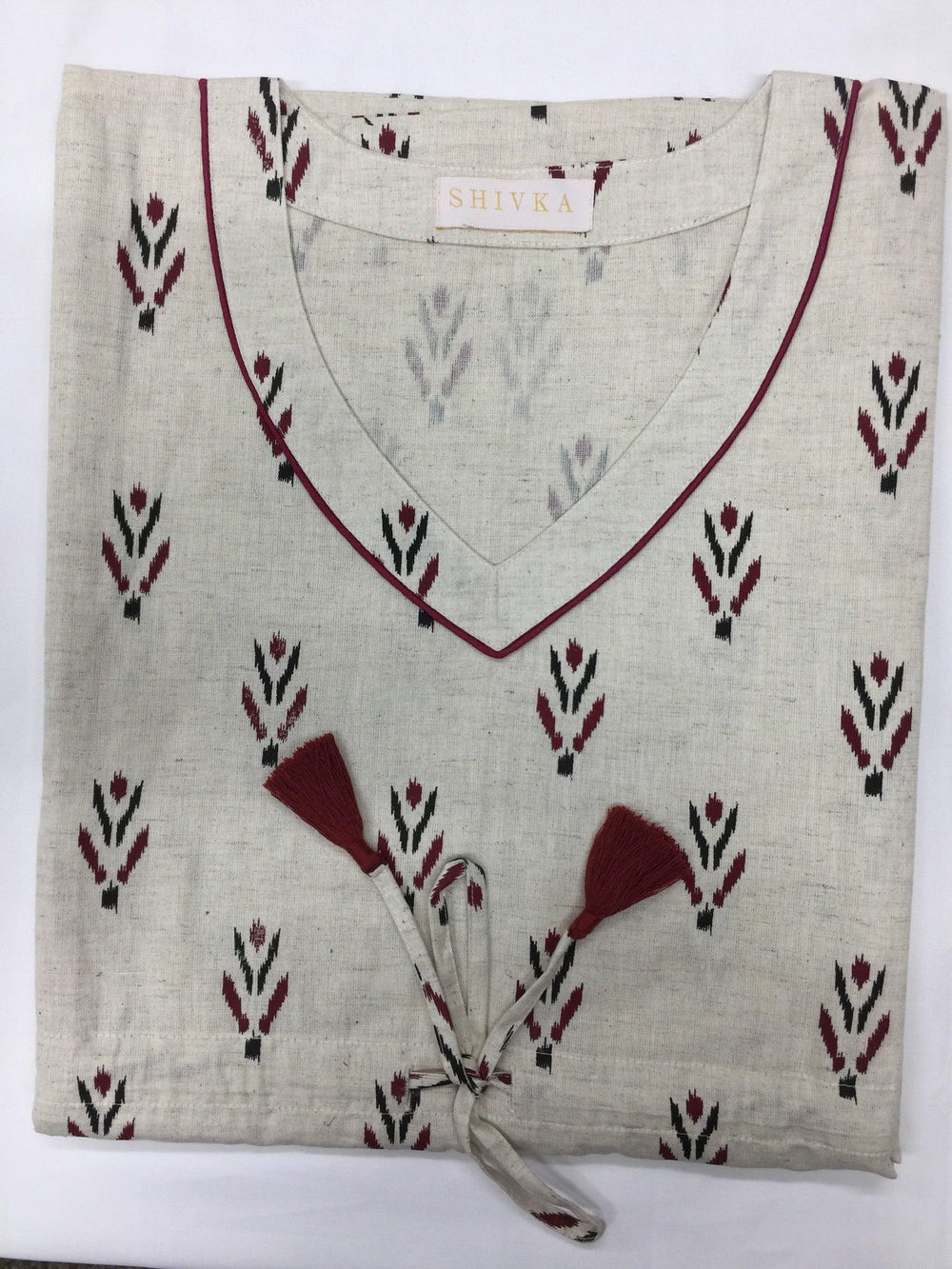 Indian Print Cotton Kaftan - SHIVKA