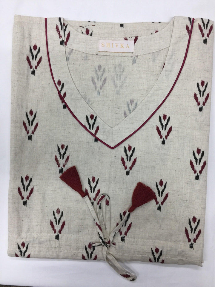 Indian Print Cotton Kaftan - SHIVKA