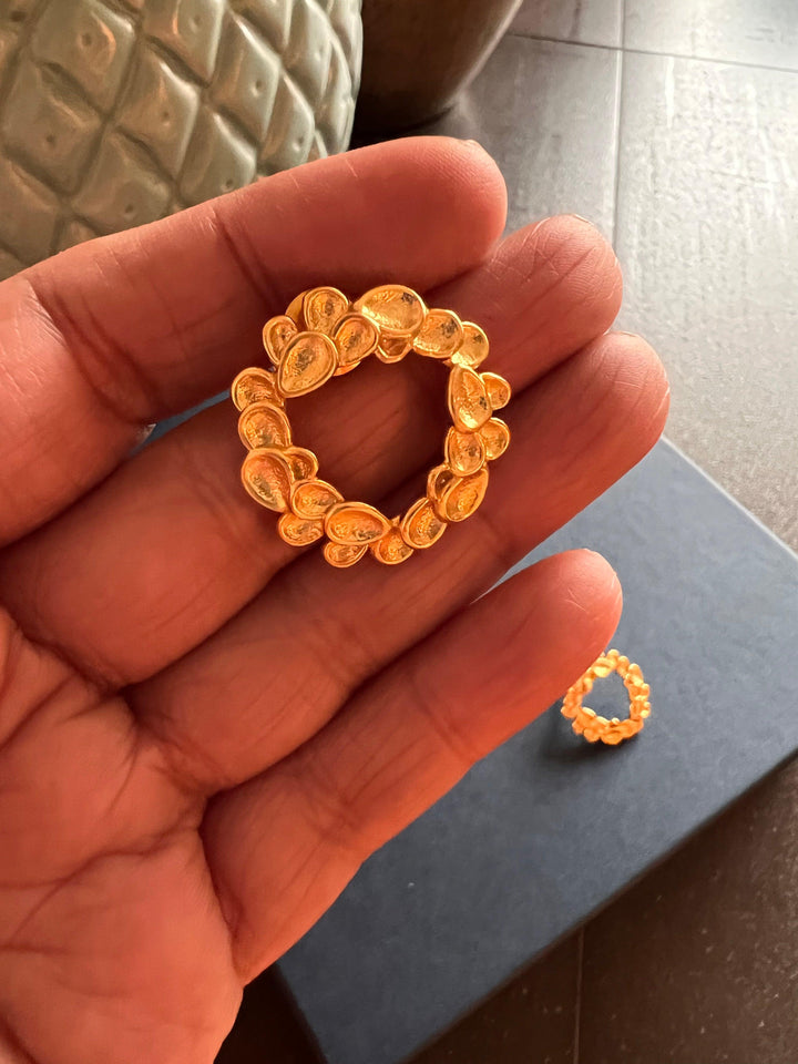 Statement Gold Leaves Studs - SHIVKA