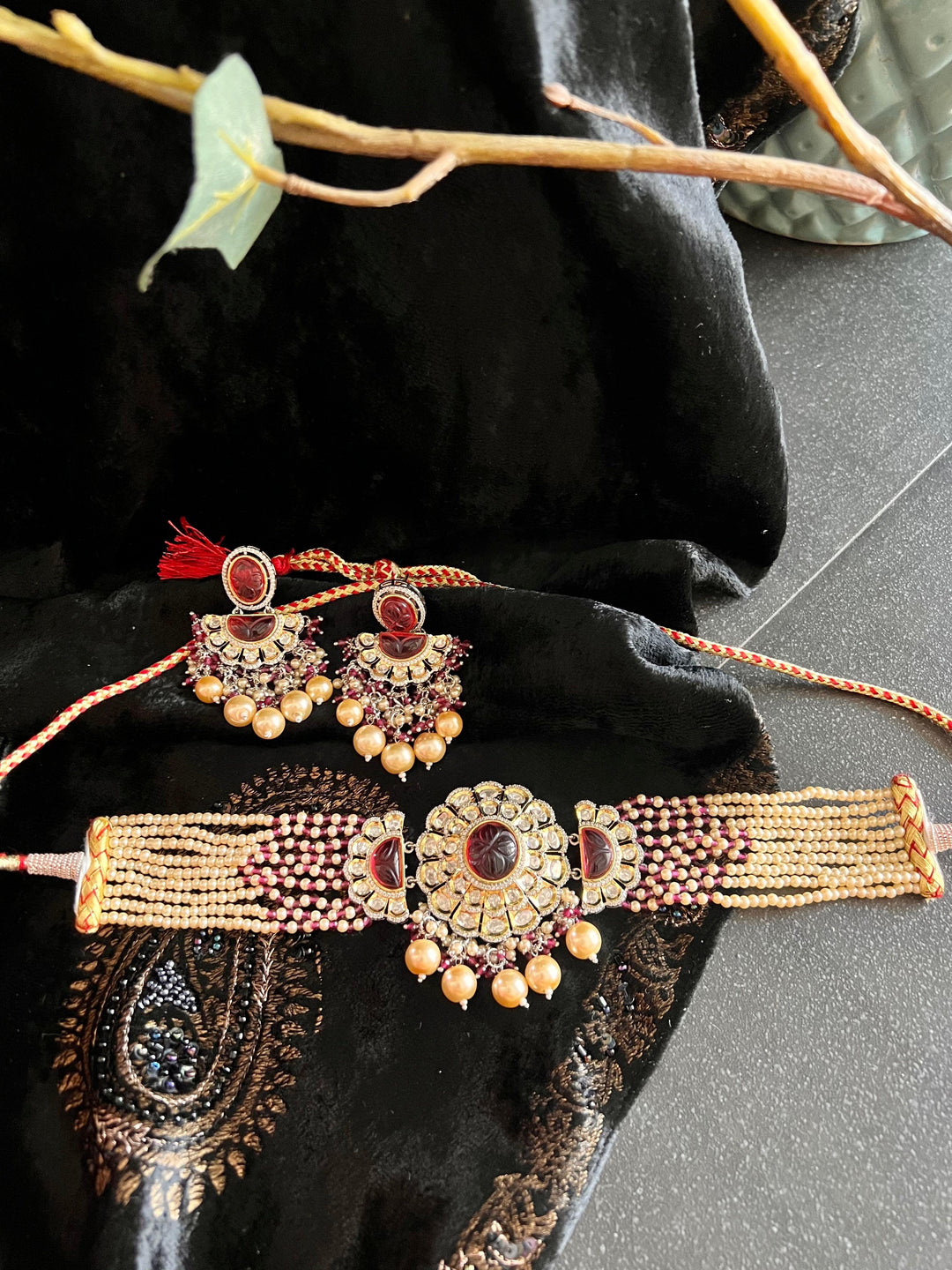 Gorgeous Kundan Choker with Statement Earrings - SHIVKA