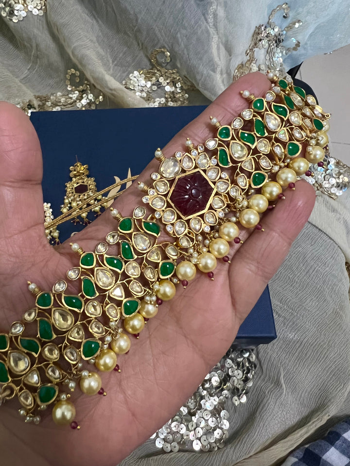 Royal Pachi Kundan Choker with Earrings