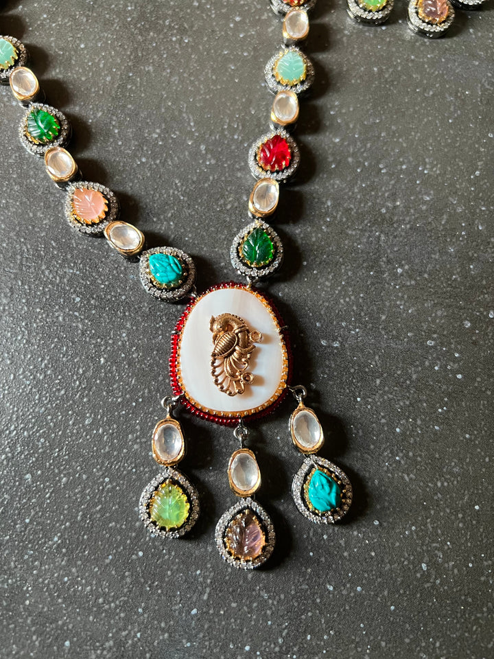 Designer Victorian Necklace with Statement Earrings