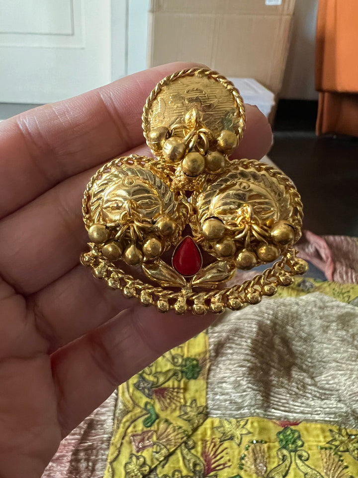 Designer Gold Tone Stud Earrings