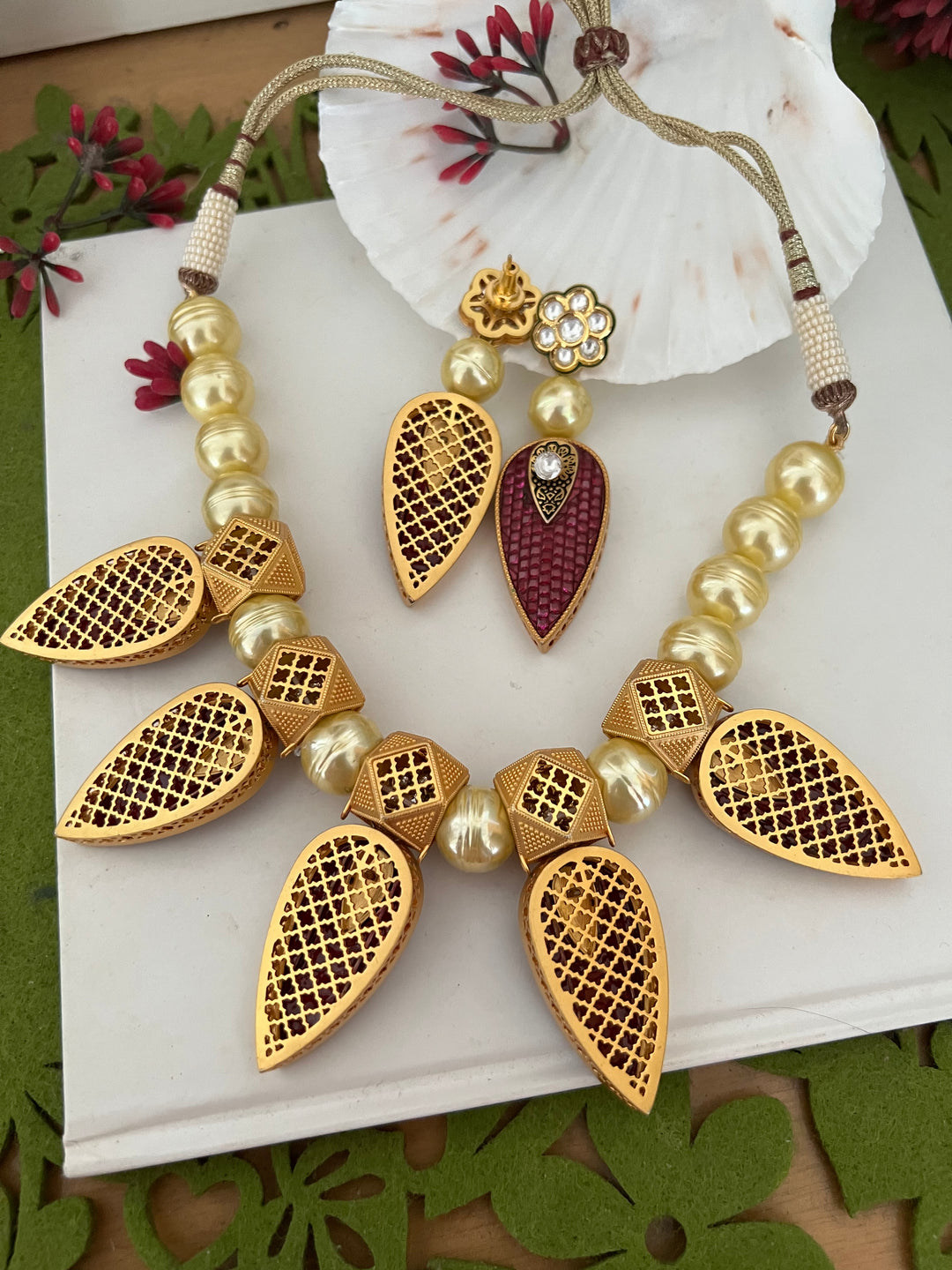SHIVKA One of a Kind Designer Necklace with Earrings
