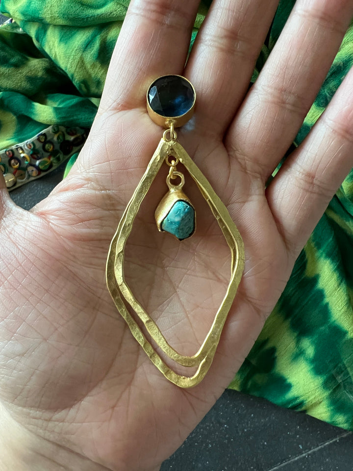 Double Stone Statement Danglers