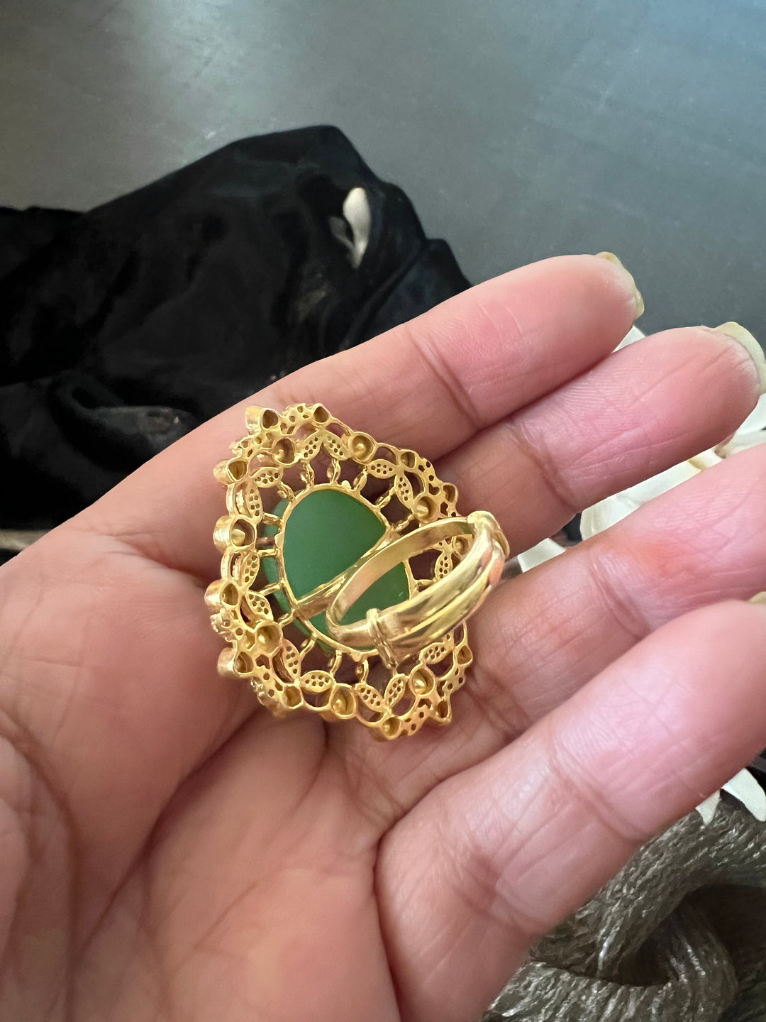 Moissanite Polki Ring