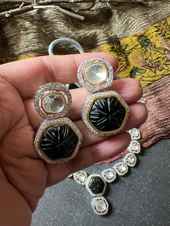 Victorian Kundan Necklace with Earrings