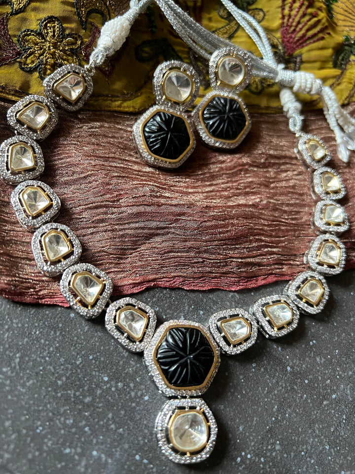 Victorian Kundan Necklace with Earrings