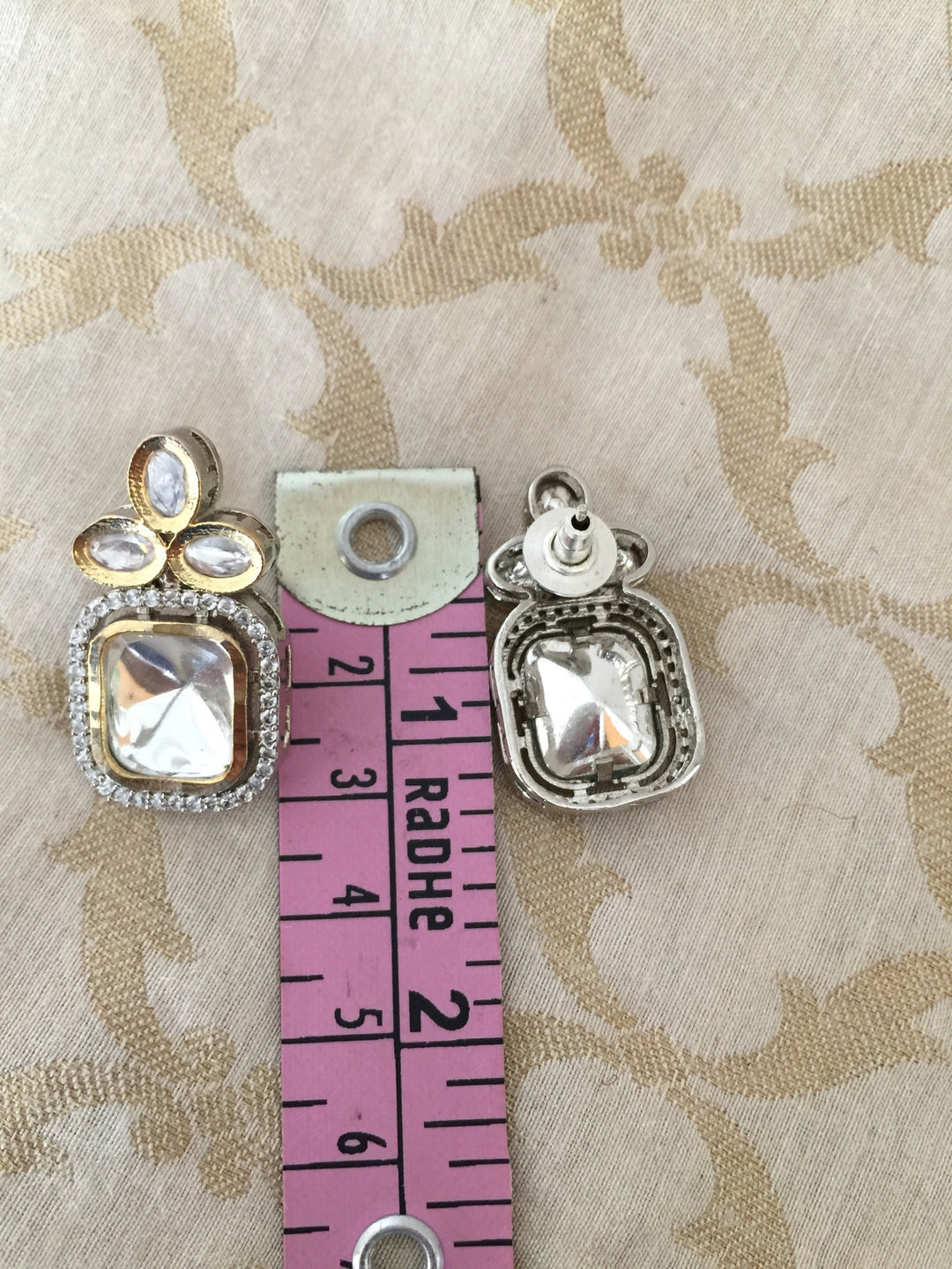 High Quality Square Shaped Kundan Necklace with Studs