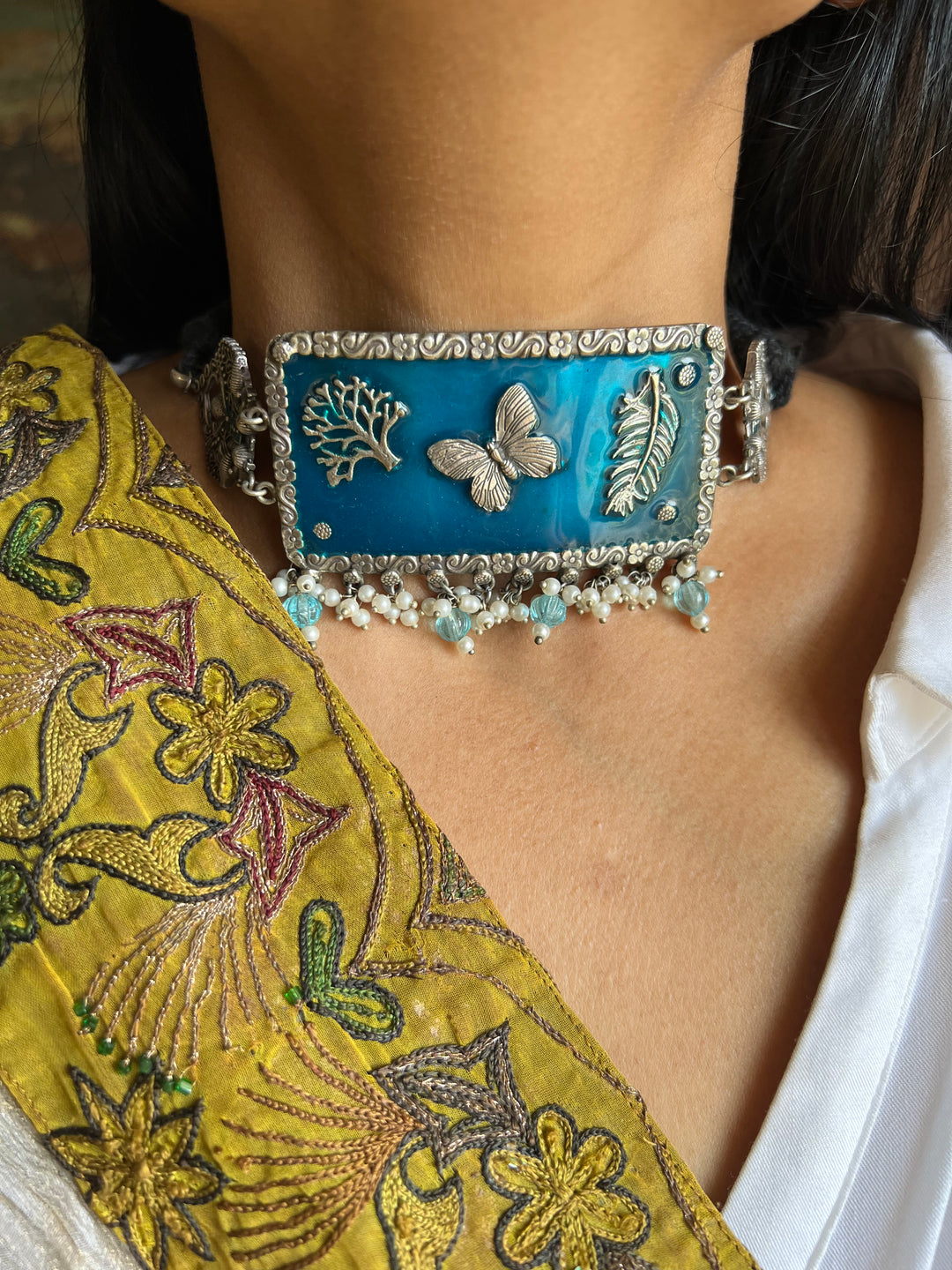 Antique Enamelled Choker