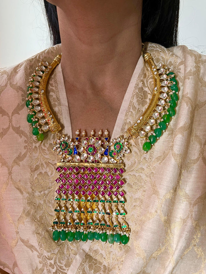 Royal Kundan Wedding Necklace with Earrings - SHIVKA
