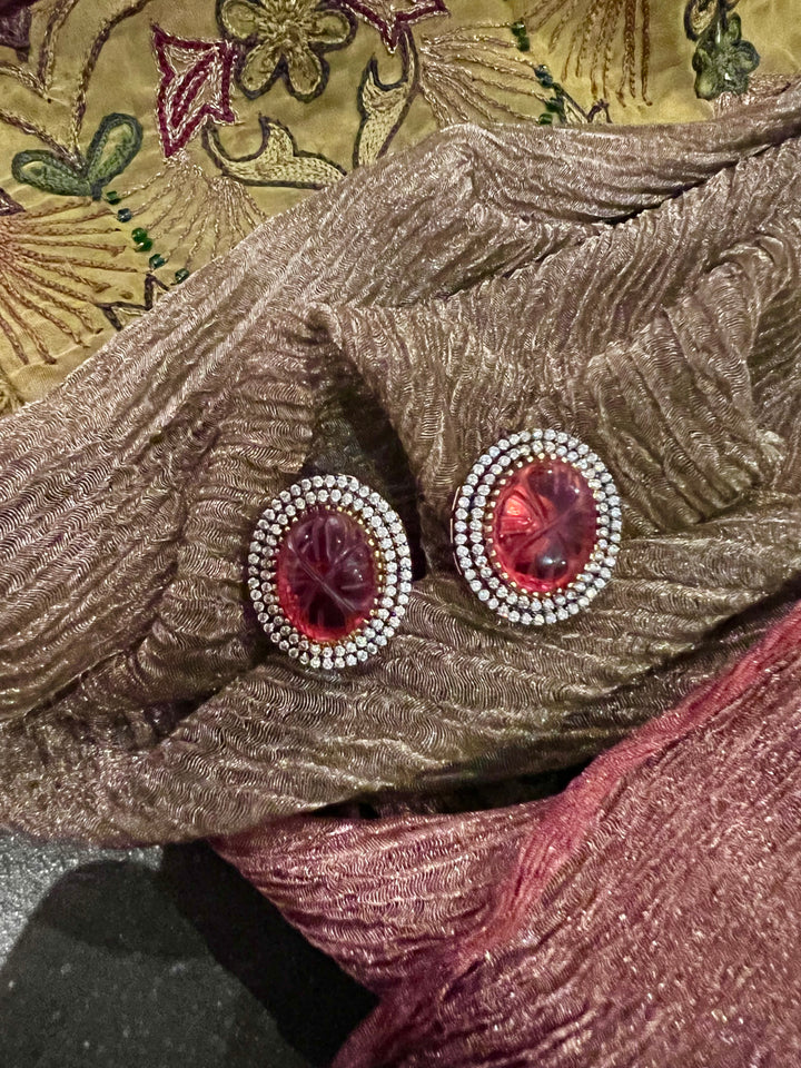 Carved Stone Zirconia Studs