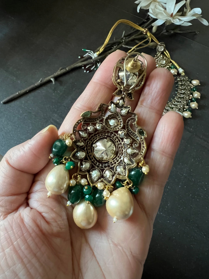 Victorian Polki Kundan Necklace with Earrings