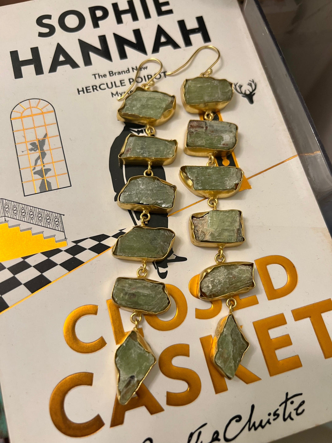 Statement Peridot Long Danglers - SHIVKA